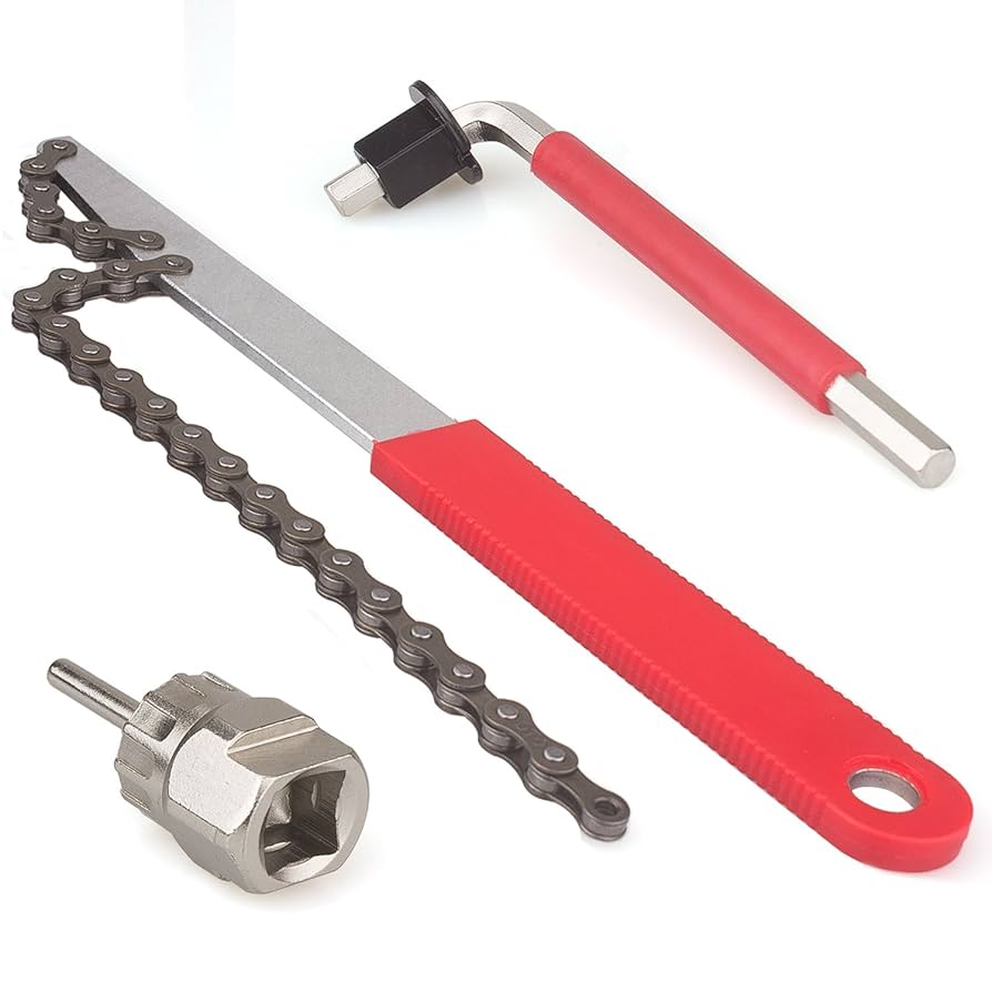 Bike Cassette Removal Tool with Chain Whip and Auxiliary